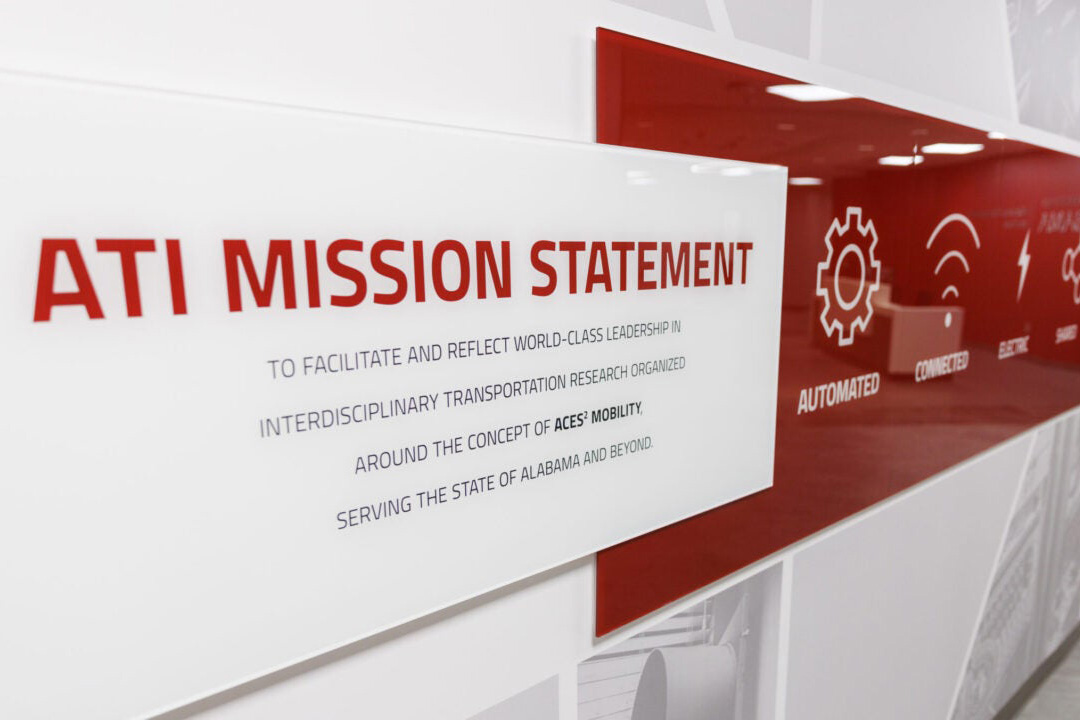 ATI mission statement on a plaque